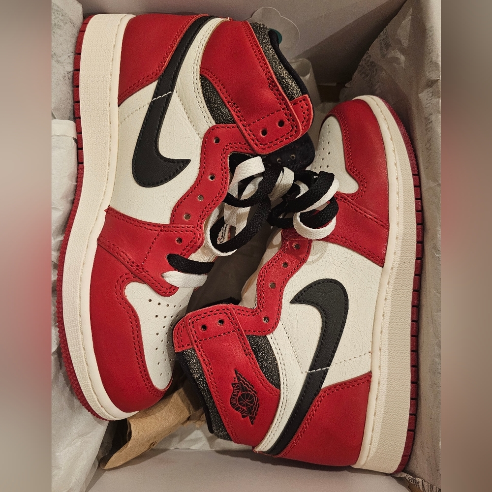Air Jordan 1 Retro High OG GS Varsity Red 6Y “Chicago Style” FD1437-612 NEW w B